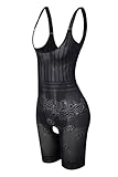 Amazingjoys Women's Open Bust Bodysuit Seamless Body Shaper Tummy Control Shapewear,Black,Large (US Size 8-10)