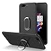 OnePlus 5 Slim Case, Orzly Slim-Stand Protective [Anti-Scratch] Skin Case Cover for OnePlus 5 in BLACK with Integrated Ring Stand for Handy Grip & Display Stand