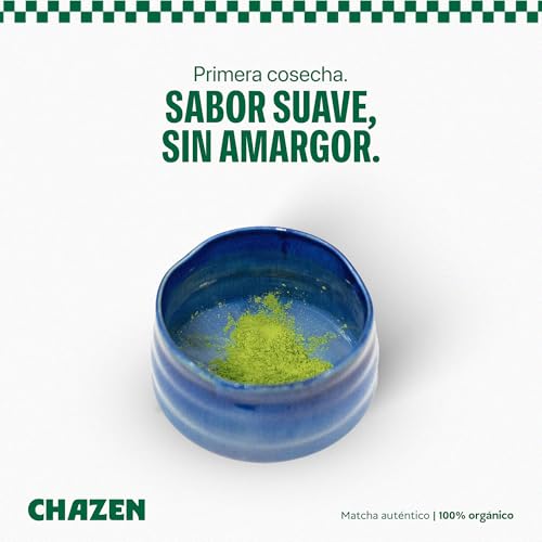 Matcha Ceremonial Orgánico – CHAZEN – Primera Cosecha, Japonés, 100g | 100% Puro y sin endulzar. Perfil suave sin amargor. Ideal para matcha latte, smoothies y estilo tradicional.