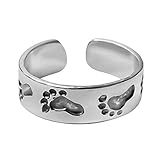 Sterling Silver Footprints In The Sand Toe Ring - Oxidized