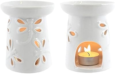 Jones Home & Gift Dragonfly Oil Burner White Glazed