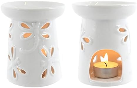 Jones Home & Gift Dragonfly Oil Burner White Glazed