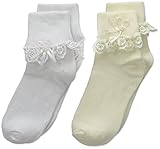 Country Kids Little Girls' Venice Lace Sock Withpearl Streamer 2 Pr