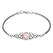 Chuvora 925 Sterling Silver Genuine Gemstone Celtic Trinity Knot Triquetra Triskelion Trikele Bracelet 8