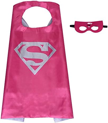 Halloween Costume Superhero Dress Up For Kids - Best For Christmas Gift, Children's Birthday, Cosplay Party. Satin Cape and Felt Mask Role Play Set. Cartoon Outfit For Boys and Girls (Supergirl)