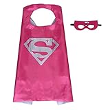 Halloween Costume Superhero Dress Up For Kids - Best For Christmas Gift, Children's Birthday, Cosplay Party. Satin Cape and Felt Mask Role Play Set. Cartoon Outfit For Boys and Girls (Supergirl)