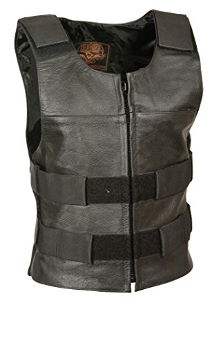 Milwaukee Leather Women's 1.2mm Premium Leather Vest with Zipper (Black, 5X-Large)