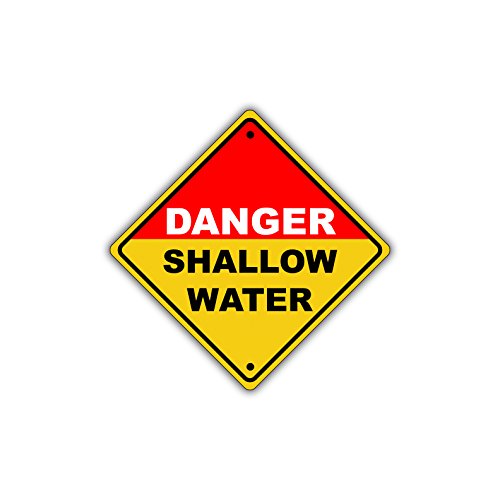Danger Shallow Water No Diving Pool Metal Aluminum Novelty Safety Sign 12x12
