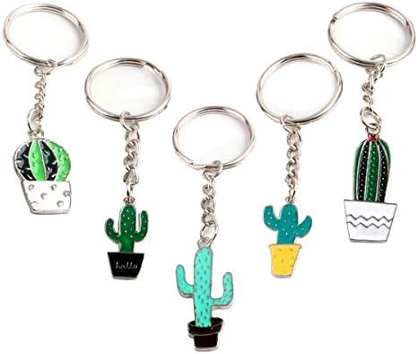 KIUATSJR Creative Cactus Style Keychains Key Rings Cute Pendants Charmed Gifts for Women Girls Kids (C1)
