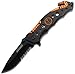 Folding Knife, Black Half-Serrated Blade