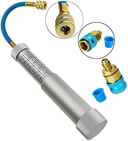 Tamkyo Oil & Dye Syringe 1/4 Sae R134A 2Oz Manual Oiler Automotive Air Conditioning Coolant Filling Tube Injection Tool