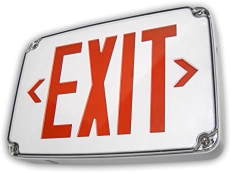 Lightworld Wet Location Exit, Single Face, Red, White, Battery Backup