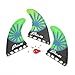 Prosea Blue Sunshine Surboard Fins Future Base Medium Size Surfing Thrusters G5 Size Made of Carbon Fiberglass and Honeycomb with 1 Key & 6 Screws