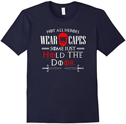 Men's Heroes Wear Capes Some Just Hold The Door T Shirts 2XL Navy
