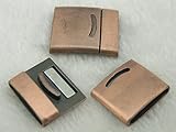 2 Polished Clrs --3 Sets Lead&nickel Free 21.0x3.0mm Strong Magnetic Clasp for Bracelet Making (Antique Copper)