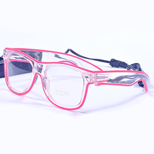 Sydnus EL Wire Rave Sunglasses LED Light Up Party Glasses(Pink) in