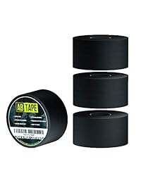 Cinta deportiva negra de fácil desgaste, muy fuerte, cinta médica de algodón sin residuos pegajosos (3 paquetes de 45 pies cada uno)