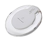 Qi Charging Pad Wireless Charger Transmitter Adapter for Samsung Galaxy Note5 S6 S7 S7edge HTC LG and All Qi Enabled Devices (Crystal - white)