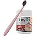 Hollywood Perfect Activated Charcoal Powder Teeth Whitening Formula With Mint Flavor, Charcoal Bristles Toothbrush Included, Improve Dental Health, Quick Results Against Coffee And Tea Stains