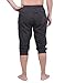HDE Mens 3/4 Pants Workout Jogger Yoga Capri Shorts with Pockets for Running Charcoal - Medium