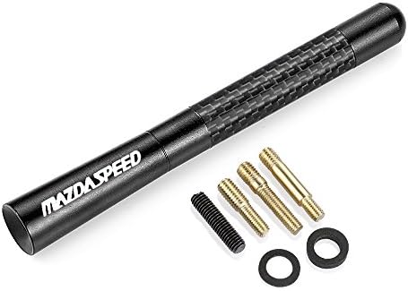 Fluar 4.7''Carbon Fibre Car AM/FM Radio Mazdaspeed Stubby Short Antenna for Mazda 2 3 5 6 Cx-7 Cx-9 Rx-8 MX-5 Miata All Model