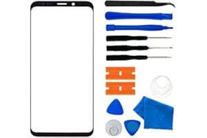 ABUSVEX Original Galaxy S9+ Screen Replacement Front Outer Lens Glass Screen Replacement Repair Kit for Samsung Galaxy S9 Plus G965 Series (Galaxy S9+ 6.2 inch Black)
