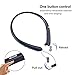 Bluetooth Headphones, Wireless Retractable Earbuds Neckband Headset Sports Sweatproof Earphones with Mic (Jet Black)