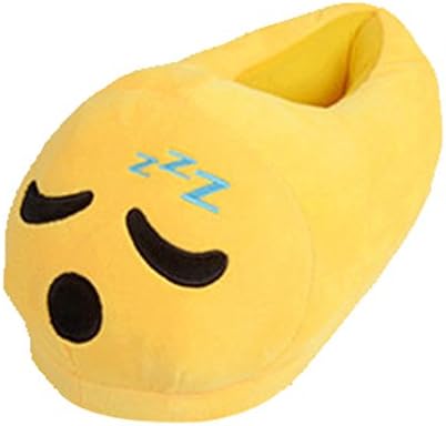 Fun Warm Cute Emoji Winter Shoes Unisex Adult Slippers - Smiley Poop, Sleeping Face, Demon etc (One Size)