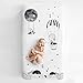 Rookie Humans 100% Cotton Sateen Fitted Crib Sheet: Frieda & the Balloon, Modern Nursery, Use as a Photo Background for Your Baby Pictures. Standard Crib Size (52 x 28 inches) (standard cotton sateen)