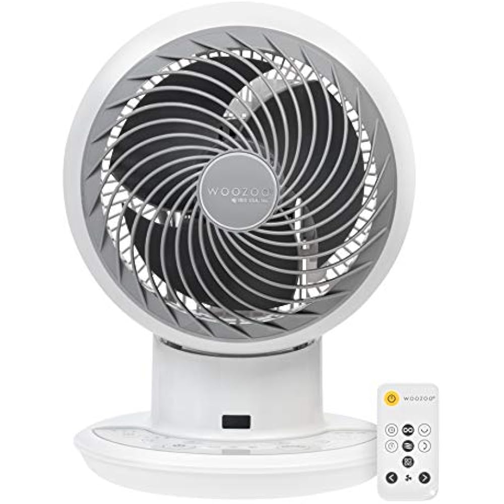 Woozoo Compact Personal Oscillating Circulator Fan Remote, White PCF