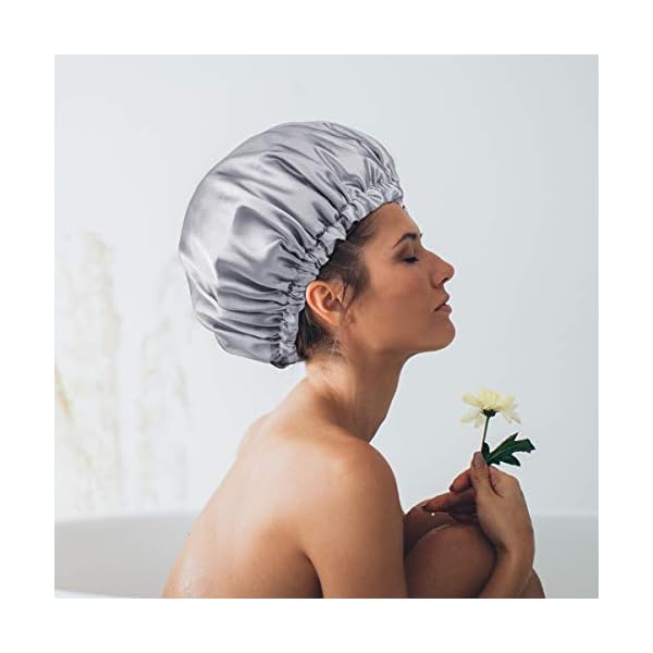 Aquior-Shower-Cap-4-Pack-Bathing-Reusable-Shower-Caps-for-Long-Hair-Women-Double-Layers-Premium-Sumptuous-Silky-Satin-100-Waterproof-Shower-Cap-Extra-Large Aquior Shower Cap, 4-Pack Bathing Reusable Shower Caps for Long Hair Women, Double Layers Premium Sumptuous Silky Satin…