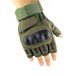 GOCART WITH G LOGO Half Finger Hard Knuckle Tactical Gloves(Green)
