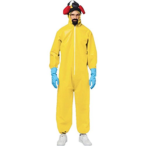 UHC Men's Breaking Bad Toxic Walter White Jumpsuit Hazmat Suit Adult Costume, XL