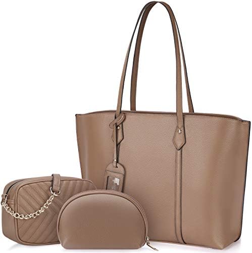 Nubily バッグ レディース トートバッグ ハンドバッグ 革 ショルダーバッグ 手提げバッグ レザー 女性用 カバン 財布 3点セット 通勤 旅行 ビジネス 誕生日 バレンタインデー プレゼント