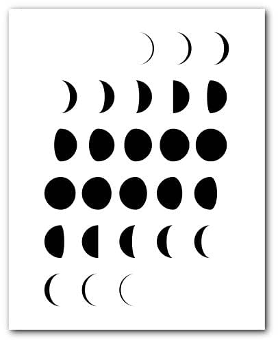 Amazon.com: Phases of the Moon Print, Lunar Phase Art, 8 x 10 Inches