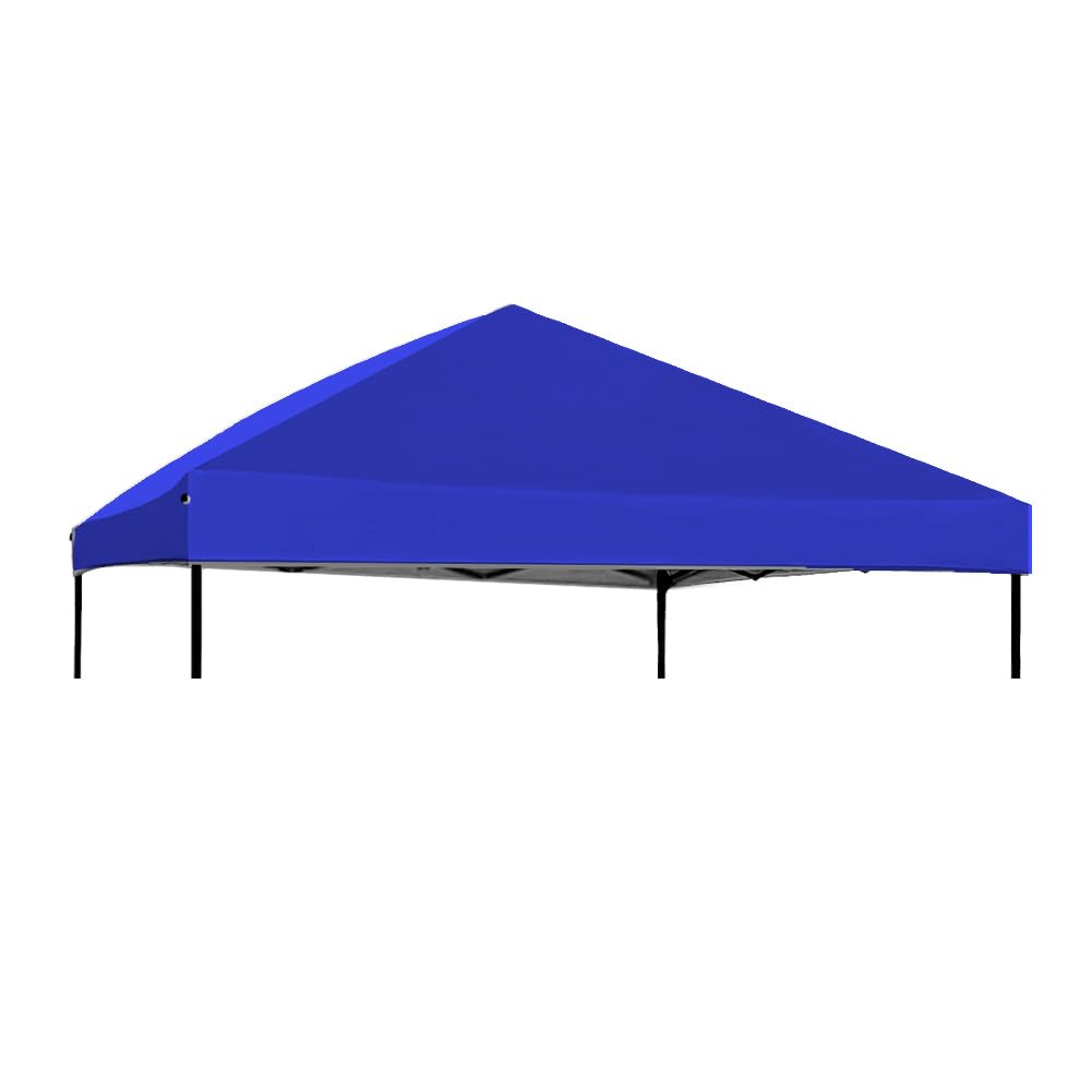 Photo 1 of 8x8 Canopy Replacement Top Outdoor Tent only Silver Coated Cover with Ropes, Royal Blue