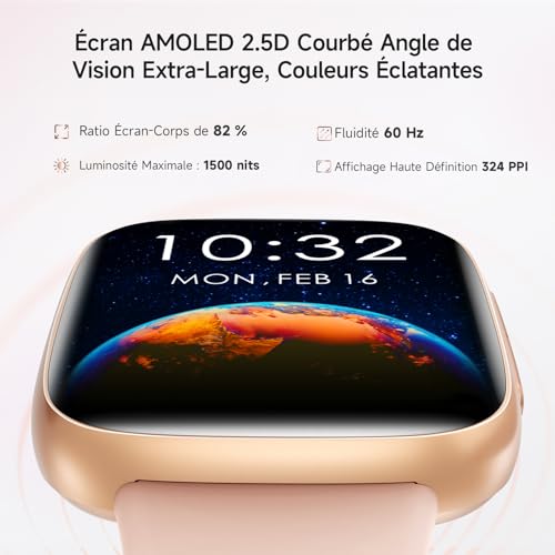 ENOMIR Men's Women's Smart Watch, 1.85 Inch Smartwatch with Built-in Alexa & 3ATM Waterproof, 100+ Sports Modes SpO2/Sleep/Heart Rate, Pedometer & Calories, Compatible with Samsung iPhone Android