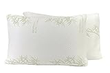 Home Redo Bamboo Covered Memory Foam Pillow - The Original Premium Stay Cool bamboo pillow - Hypoallergenic and Dust Mite Resistant - King - Set of 2,White