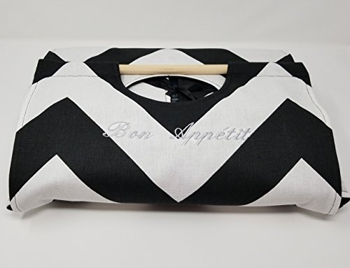 Bon Appetit Black Chevron 9x13 Dish Tote, Handcrafted in America, Old-Fashioned Casserole Carrier - Thumbnail 5