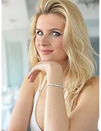 Mariell - Pulsera de tenis para novia o baile, tamaño pequeño, ideal para muñecas más pequeñas.