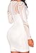 ZKESS Women's Sleeveless/Long Sleeve Lace Party Bodycon Dress (Medium, White)