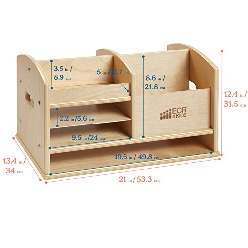 ECR4Kids Tabletop Storage Center, Teacher Caddy, Natural Pricepulse