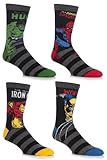 SockShop Men's 4 Pair Marvel Comics Mix Hulk, Spider-Man, Ironman & Wolverine Socks