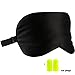 LUXVEER Authentic Natural Silk Sleep Mask Super Smooth Blindfold Eye Mask with 2 Free Ear Plugs (Black)