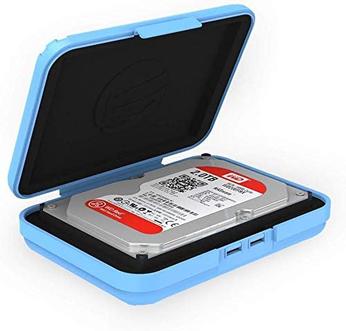 ORICO Hard Drive Protector Case 3.5 Inch HDD Protective Box/Storage Case for Western Digital WD Seagate Toshiba Samsung,Stackable and Sortable Memo(Blue) - Image 3