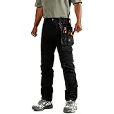 KVE Mens Work Pants Ripstop Waterproof Elastic Waist Outdoor Breathable Cargo Tactical Hiking Quick-Dry Pants with 7 Pockets