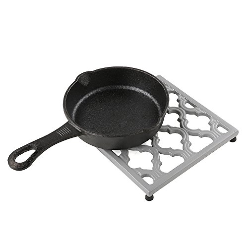 Square Cast Iron Trivet Gray Metal Trivets for Kitchen Dining