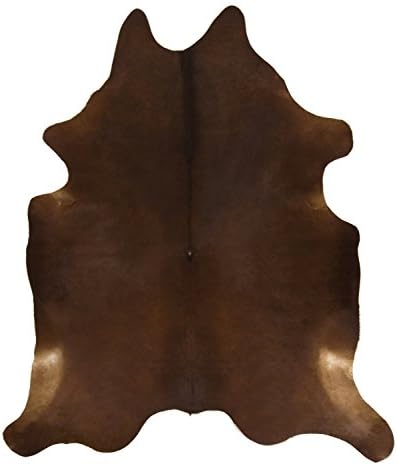 6ft x 7ft Dark Brown Cowhide Rug | Cowhide Area Rugs by Crown Home Innovation | 100% Natural Leather Rugs