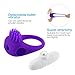 LEPO Silicone Powerful Vibrating Penis Ring for Men, with Clit Massager for Women, Help Erection and Prolonged Ejaculation, Soft Silicone & Waterproof, Purple