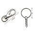 RenBa 100 Pcs Metal Swivel Lanyard Keychain Rings with Chain Claw Clasp Hook Key Rings and 100 Pcs Screw Eye Pins Bulk for Crafts